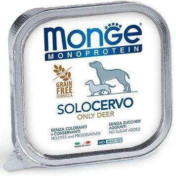 Monge Monoprotein Dog Solo Only Deer &ndash; Монопротеїновий паштет з олениною для собак 150г 70014175 фото