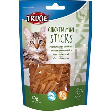 Ласощі Trixie Premio Chicken Mini Sticks для котів мініпалички з куркою та рисом 50 г 4011905427089 фото