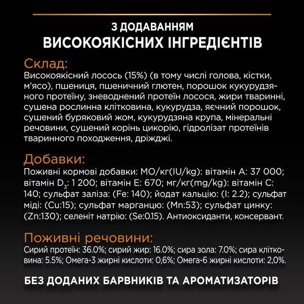 Сухий корм PRO PLAN Adult 1+ Derma Care для дорослих котів для підтримки здоров'я шкіри та краси шерсті, з лососем, 400 г 7613036544962 фото