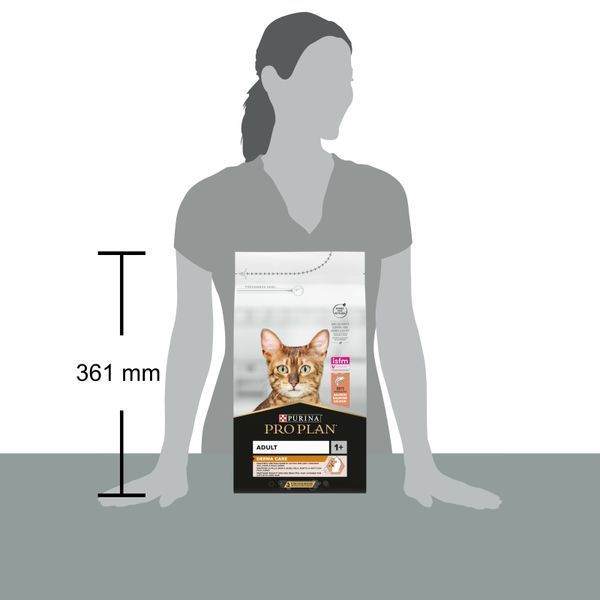 Сухий корм PRO PLAN Adult 1+ Derma Care для дорослих котів для підтримки здоров'я шкіри та краси шерсті, з лососем, 400 г 7613036544962 фото