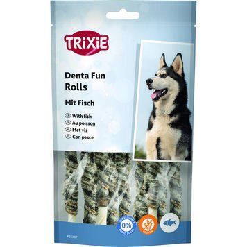 Trixie (Тріксі) Denta Fun Fish Chewing Rolls &ndash; Жувальні палички з рибою для чищення зубів для собак (1шт) 4011905313870 фото