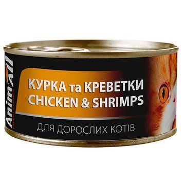AnimAll Cat Chicken and Shrimps &ndash; консерви ЕнімАл з куркою та креветками для кішок 85г 168324 фото