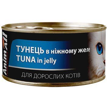 AnimAll Cat Tuna in jelly &ndash; консерви ЕнімАл з тунцем в ніжному желе для котів 85г 168325 фото