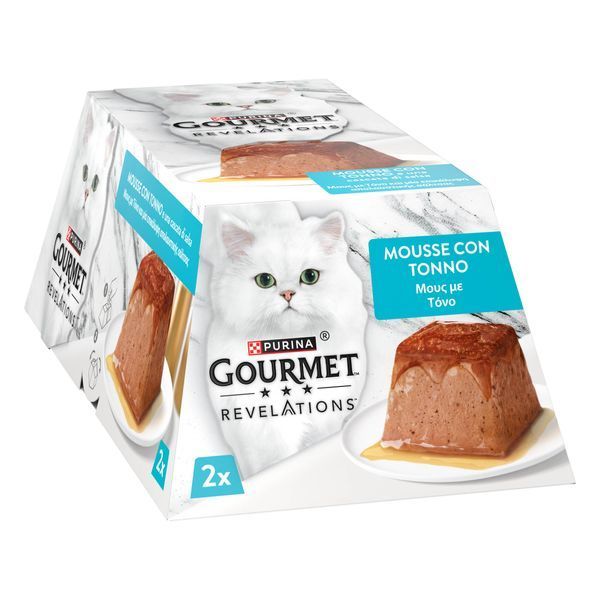 Вологий корм GOURMET Revelations для дорослих котів, мус з підливкою, що стікає, з тунцем, 2x57 г 8445291938014 фото