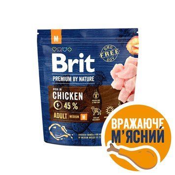 Brit Premium Adult M 1кг 8595602526345 фото
