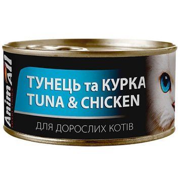 AnimAll Cat Tuna and Chicken &ndash; консерви ЕнімАл з тунцем і куркою для котів 85г 168330 фото