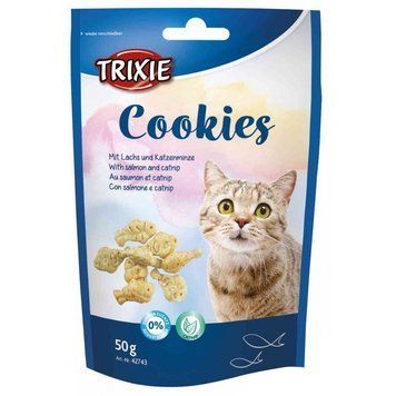 Ласощі Trixie Cookies для котів печиво з лососем та котячою м'ятою 50 г 4011905427430 фото