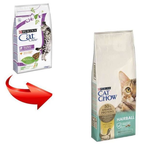 Сухий корм CAT CHOW Hairball для дорослих котів для зменшення утворення кульок шерсті у травному тракті, з куркою, 1,5 кг 5997204514486 фото
