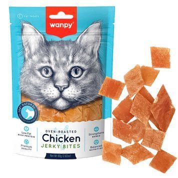 Wanpy Chicken Jerky Bites ВАНПІ ШМАТОЧКИ КУРЯЧІ В&rsquo;ЯЛЕНІ ласощі для котів , 80г CA-09H фото
