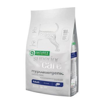 Nature's Protection Superior Care Hypoallergenic Grain Free Adult All Breeds Сухий гіпоалергенний беззерновий корм для дорослих собак усіх порід з лососем, 1,5 кг NPSC45796 фото