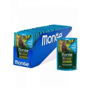 Monge BWild Grain Wet Anchovies Adult Cat &ndash; Вологий беззерновий корм з анчоусів з овочами для дорослих кішок 85г 70012775 фото