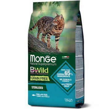 Monge Cat Bwild Gr.Free Sterilised Tuna &ndash; корм Монже з тунцем для стерилізованих кішок 10кг 70005197 фото