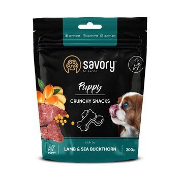 Хрусткі ласощі Savory для здорового росту цуценят, ягня та обліпиха, 200 г 4820232631379 фото