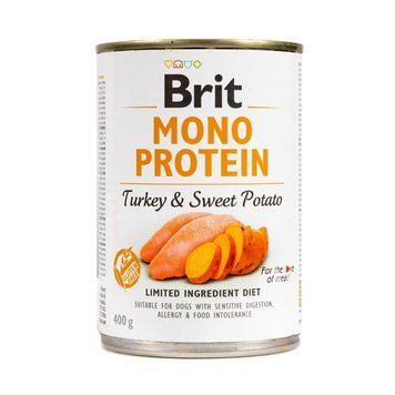 Brit Mono Protein Dog с индейкой и сладким картофелем (400г) 8595602555390 фото