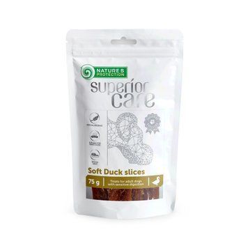 Лакомство для собак, сушеная утка, полоски, Nature's Protection Superior Care Snacks For Dogs Soft Duck Slices 75г SNK46122 фото