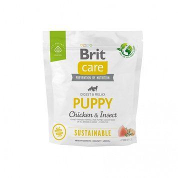 Brit Care Dog Sustainable Puppy для щенков с курицей и насекомыми, 1 кг 8595602558643 фото