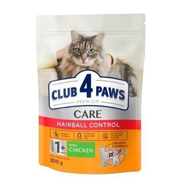 Клуб 4 лапи Premium Hairball Control для дорослих кішок, 300г 4820083909313 фото