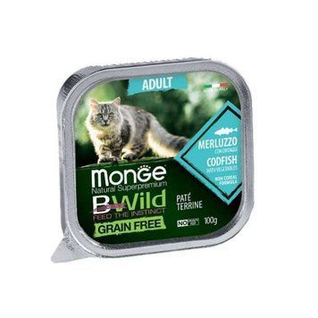 Monge BWild Grain Wet Cod Fish Adult Cat &ndash; Консервований беззерновий корм з тріски для дорослих кішок 100г 70012867 фото