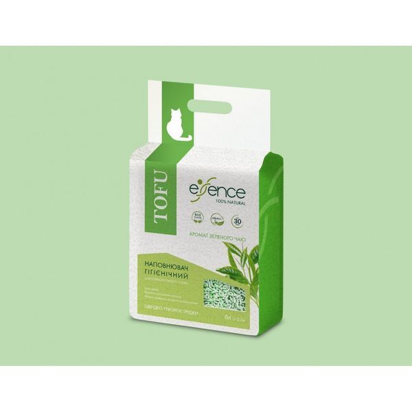 Наполнитель для кошачьего туалета Essence из тофа, с ароматом зеленого чая, 6 л. 920017 фото