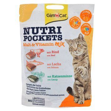 Витаменное лакомство GimCat Nutri Pockets для кошек, мультивитамин микс, 150 г 4002064419169 фото