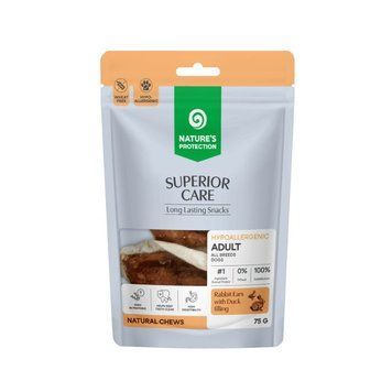 Nature's Protection Superior Care Rabbit Ears with Duck Filling Лакомство для собак кроличьи ушки с начинкой из утки, 75 г KIKNPSC70540 фото