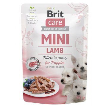 Влажный корм Brit Care Mini для щенков, из филе ягненка в соусе, 85 г 8595602560318 фото