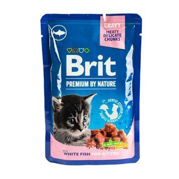 Brit Premium Cat pouch для кошенят, біла риба, 100 г 8595602548637 фото