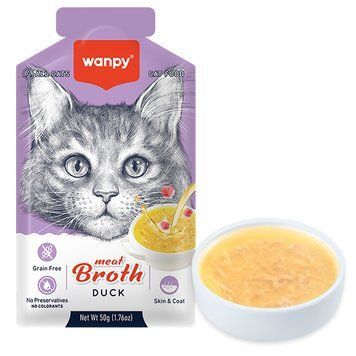Wanpy Meat Broths Duck ВАНПІ СУП З КАЧКОЮ беззерновий рідкий корм для котів, пауч 50г , 0.05 кг. RAC-64 фото