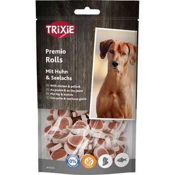Ласощі Trixie Premio Fish Chicken Rolls для собак роли з куркою та лососем 75 г 4011905315355 фото