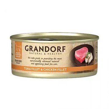 Grandorf TUNA FILLET & CHICKEN FILLET филе тунца с куриной грудкой, 70 г GDCW1207 фото