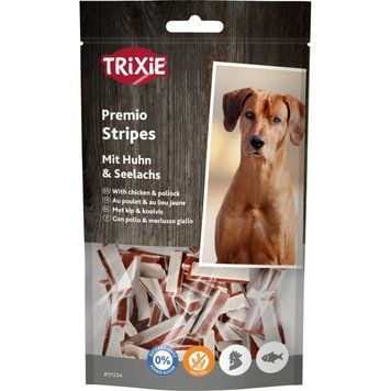Ласощі Trixie Premio Stripes with Chicken & Pollock для собак палички з куркою та мінтаєм 75 г 4011905315348 фото
