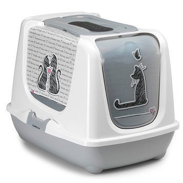 Moderna Trendy Cat Cats in Love МОДЕРНА ВЛЮБЛЕННЫЕ КОТЫ закрытый туалет для котов , Світло-сірий см., 57,4x44,8x42,7 см см. C245026CL фото