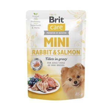Влажный корм Brit Care Mini для собак, из филе кролика и лосося в соусе, 85 г 8595602560332 фото