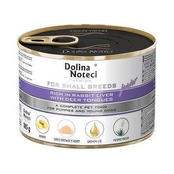 Dolina Noteci Premium для щенков, юниоров собак маленьких пород с печенью кролика и языком оленя, 185 г DN 185 (441) фото
