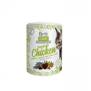 Ласощі для котів Brit Care Cat Snack Superfruits Chicken, курка 100 г 8595602521432 фото