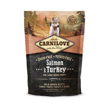 Carnilove Salmon & Turkey for Large Breed Puppy з лососем та індичкою для цуценят та юніорів великих порід, 1,5кг 8595602508853 фото