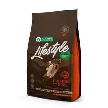 Nature's Protection Lifestyle Grain Free Salmon with Krill Adult Small and Mini Breeds Сухий беззерновий корм для собак малих порід з лососем та крилем, 1,5 кг NPLS45680 фото