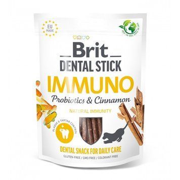 Ласощі для собак Brit Dental Stick Immuno для міцного імунітету, пробіотики та кориця, 7 шт, 251 г 8595602564378 фото