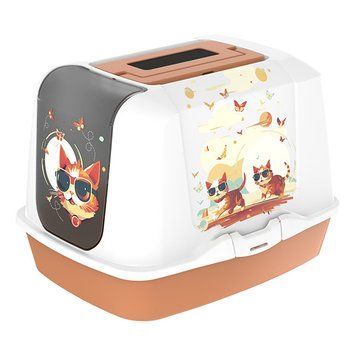 Moderna Trendy Cat Indy&Louise МОДЕРНА ИНДИ и ЛУИЗА закрытый туалет для котов , 50(Д) х 39(Ш) х 37(В) см см., Карамель см. BJ60439IL фото