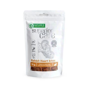 Лакомство для собак сердце кролика кусочками c курицей, Nature's Protection Superior Care Snacks For Dogs Rabbit Heart Bites 75г SNK46121 фото