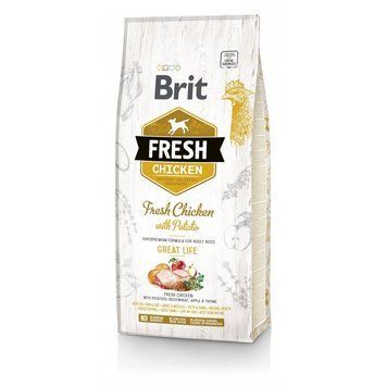 Brit Fresh Chicken/Potato Adult для взрослых собак всех пород с курицей и картофелем 12 кг 8595602530731 фото