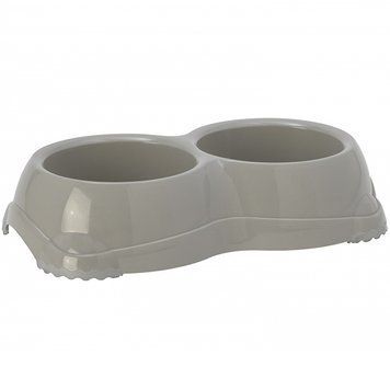 Moderna Double Smarty Bowl Medium МОДЕРНАЯ СМАРТИ двойная миска для собак, 2х645мл, Теплый серый см., 0.65 л., d-14 см. H107330 фото
