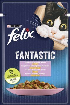 FELIX Fantastic для взрослых кошек, кусочки в желе, с форелью и зелеными бобами, 85 г 7613039841617 фото