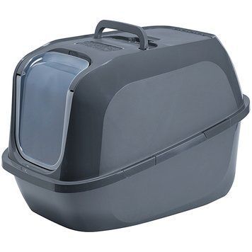 Moderna Mega Deluxe МОДЕРНА МЕГА ДЕЛЮКС закритий туалет з відкидною кришкою для котів, 65.8х48.6х45.8см , Холодно-сірий л., 65.8(Д) х 48.6(Ш) х 45.8(В) см. BK62275 фото
