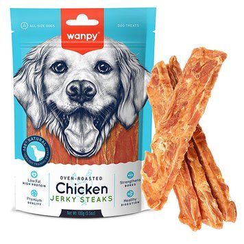 Wanpy Chicken Jerky Steaks ВАНПИ ФИЛЕ КУРИНОЕ ВЯЛЕНОЕ ПОЛОСКИ лакомство для собак , 0.1 кг. CA-03H фото