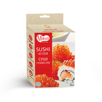 Лакомство для собак от 3-х месяцев Mavsy Freeze dried SUSHI WITH RED CAVIAR суши лосося с красной икрой, 50 г FDMAVSY03 фото