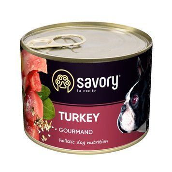 Вологий корм Savory для дорослих собак усіх порід, з індичкою, 200 г 4820232630501 фото