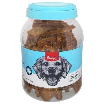Wanpy Chicken Jerky Steaks ВАНПИ ФИЛЕ КУРИНОЕ ВЯЛЕНОЕ ПОЛОСКИ лакомство для собак , 0.908 кг. CA-03H-Банка фото