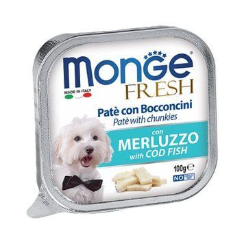 Monge DOG FRESH &mdash; Нежный паштет с треской для собак 100г 70013109 фото