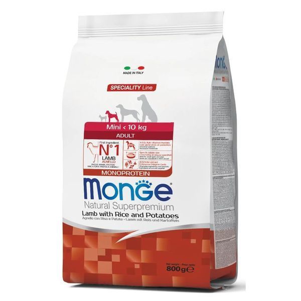 Monge DOG Mini Adult &ndash; Сухой корм с ягненком, рисом и картофелем для взрослых собак мелких пород 15кг 70006064 фото